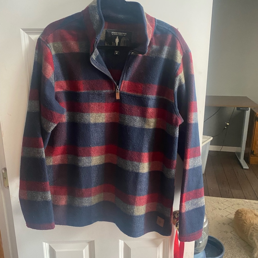 Plaid quarter zip